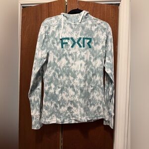 Women's FXR Teal Tie-Dye Hooded Long Sleeve Top